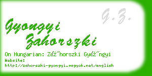 gyongyi zahorszki business card